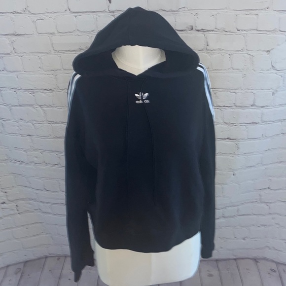 Adidas Women’s Hooded Crop Sweatshirt - Picture 1 of 4